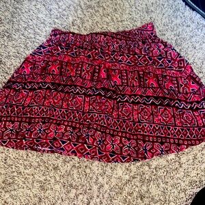 Red and blue flowy skirt. Size Small